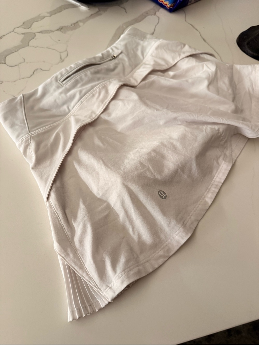 lululemon athletica Women's White Pleated Active Skort with Zip Pocket